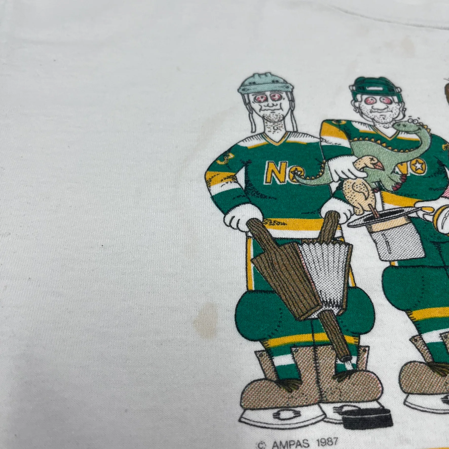 F- Vintage 1987 Minnesota No Stars NHL Parody Single Stitch Tee - Image 3