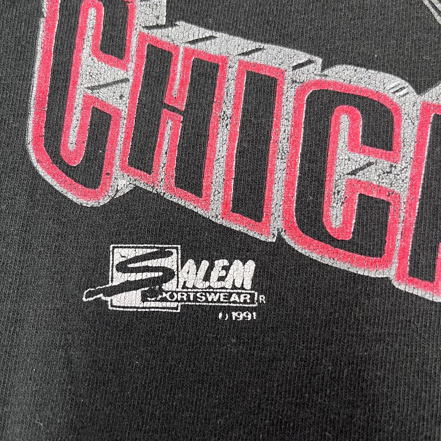 F- Vintage 1991 Chicago Bulls NBA Salem 25th Season Single Stitch Tee - Image 3