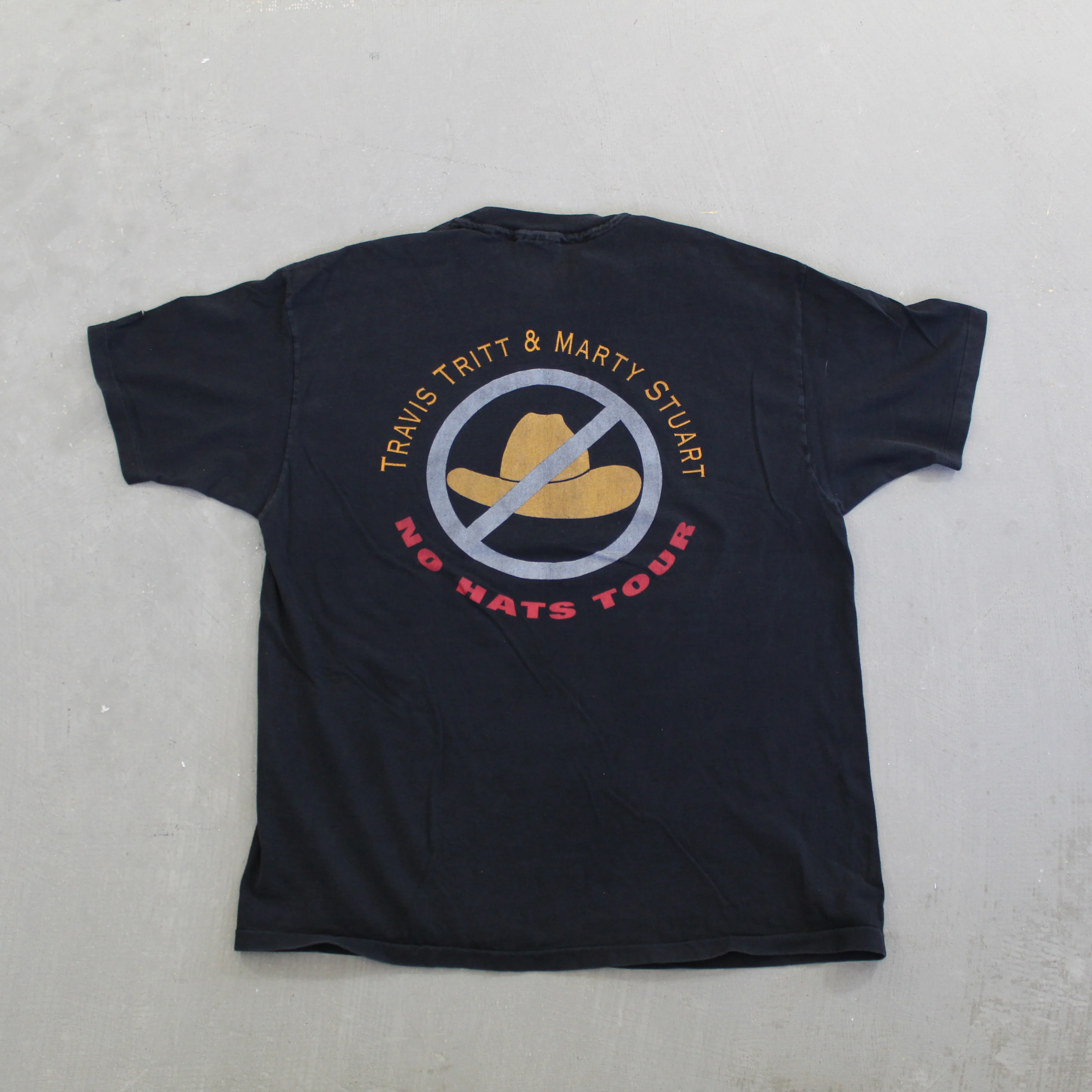 F- Vintage 92' Travis Tritt & Marty Stuart No Hat Tour Picture Single Stitch Tee - Image 3