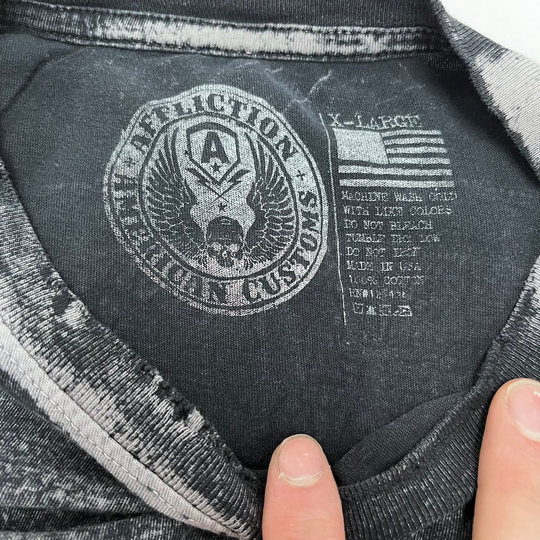 F- Vintage Affliction American Customs Graphic Stone Wash Tee - Image 5