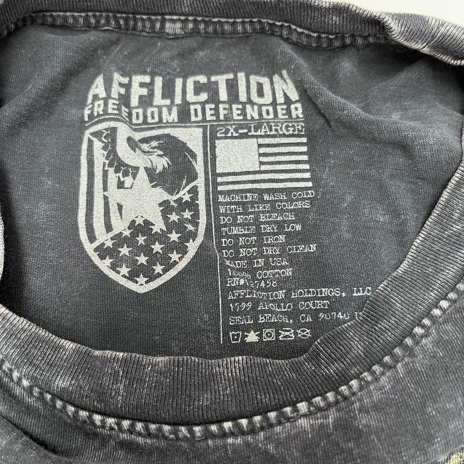 F- Vintage Affliction Freedom Defender Graphic Stone Wash Tee - Image 4