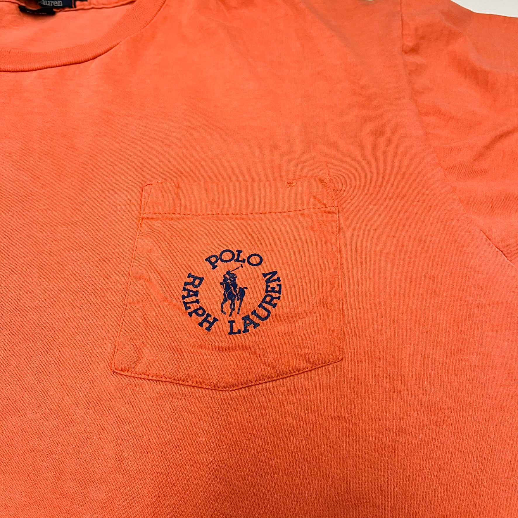 F- Vintage Polo Ralph Lauren Pocket Single Stitch Tee - Image 4