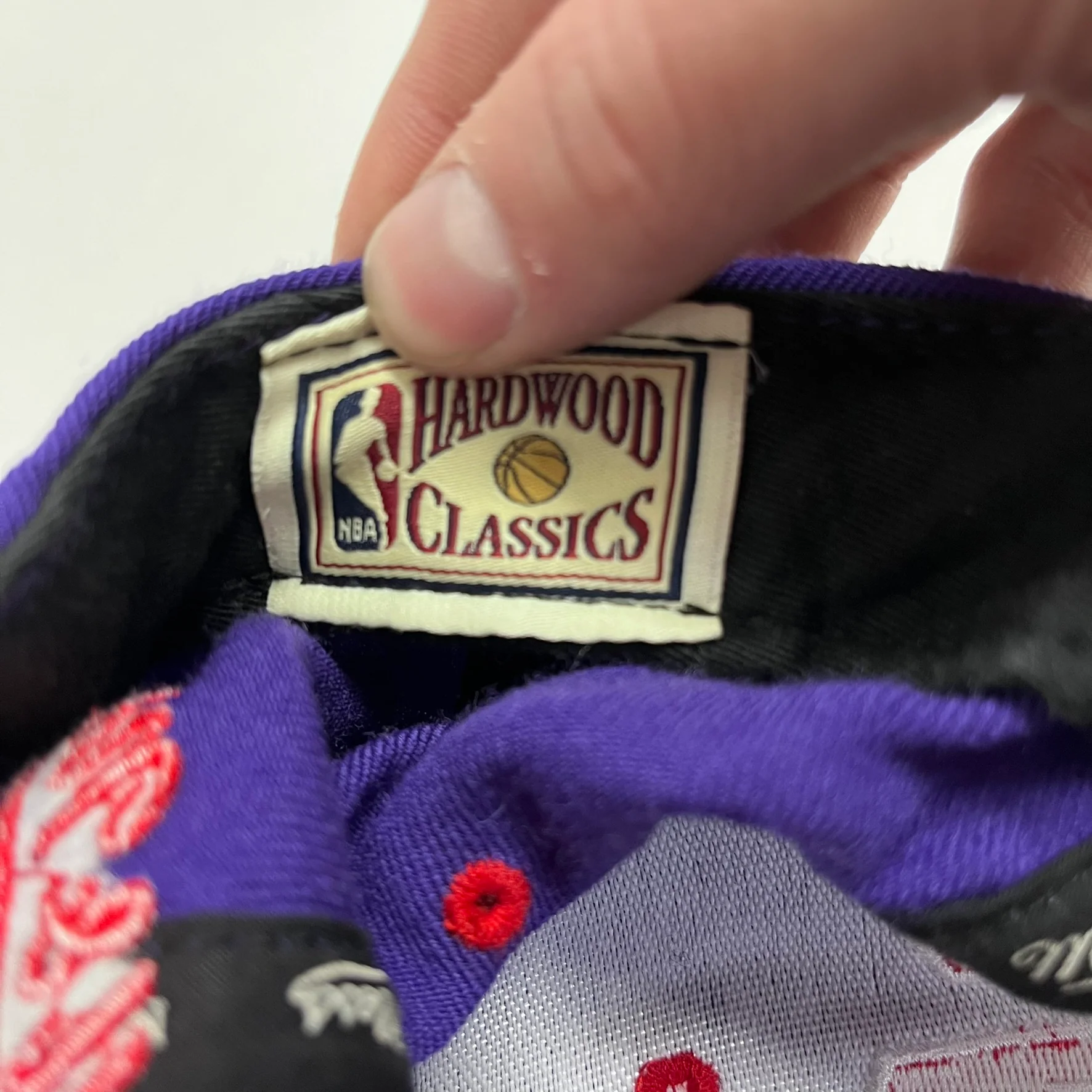 F- Vintage Toronto Raptors NBA Mitchell & Ness Old Logo & Text Snapback Hat - Image 6