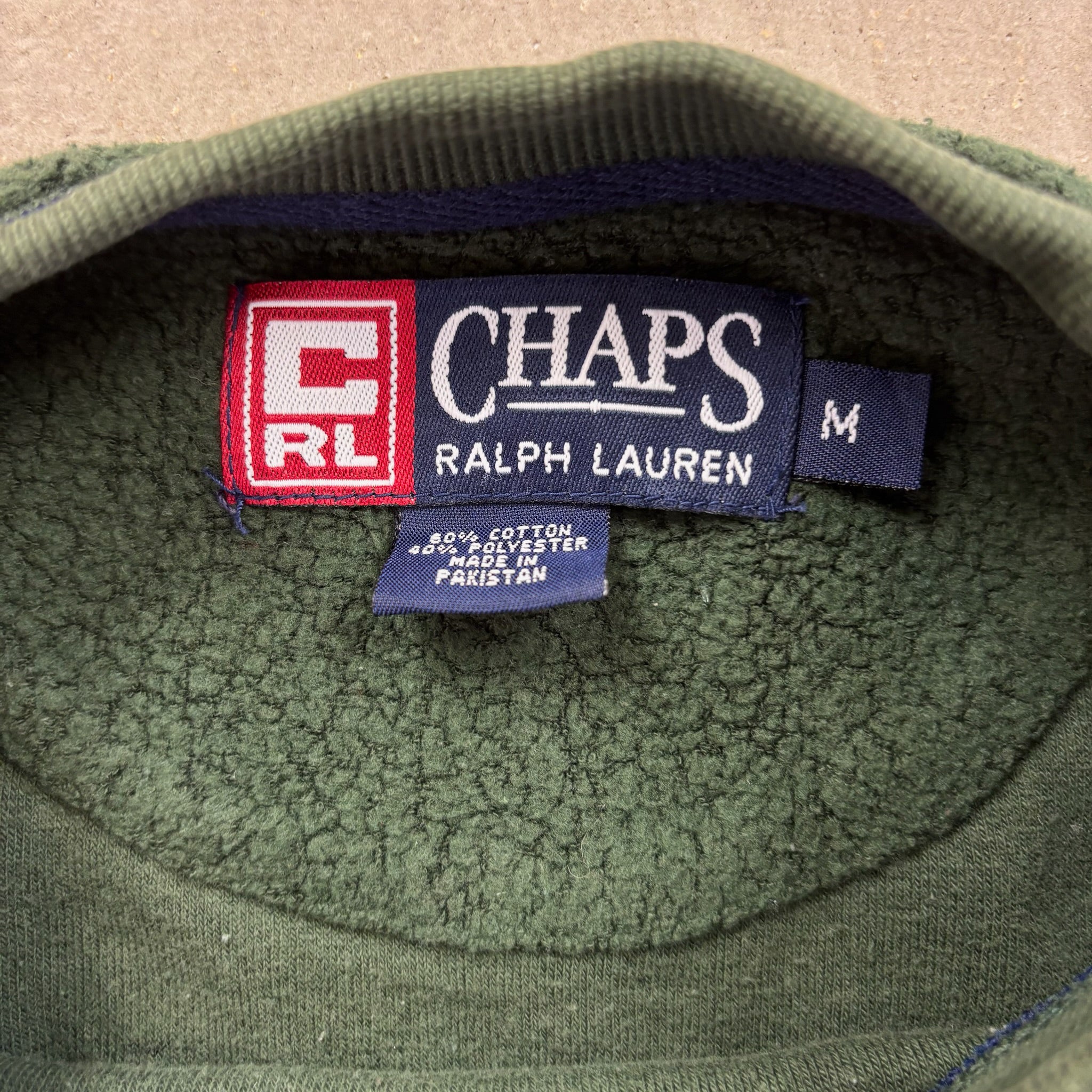F- Chaps Ralph Lauren Embroidered Text Pullover Polar Fleece - Image 4