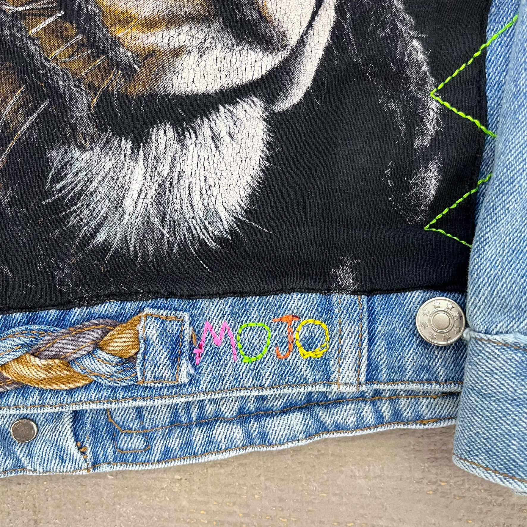 F- HOM Bob Marley Reworked Custom Denim Jackets - Image 6