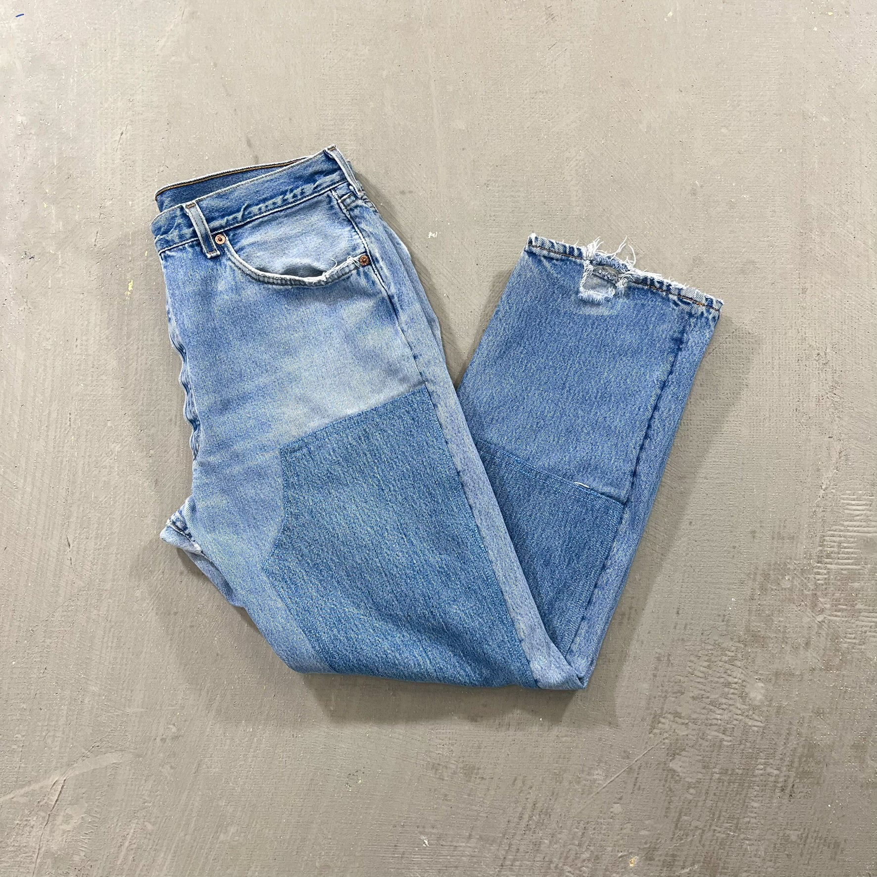 F- HOM Double Knees Levi's 501 Reworked Custom Jeans - Image 7