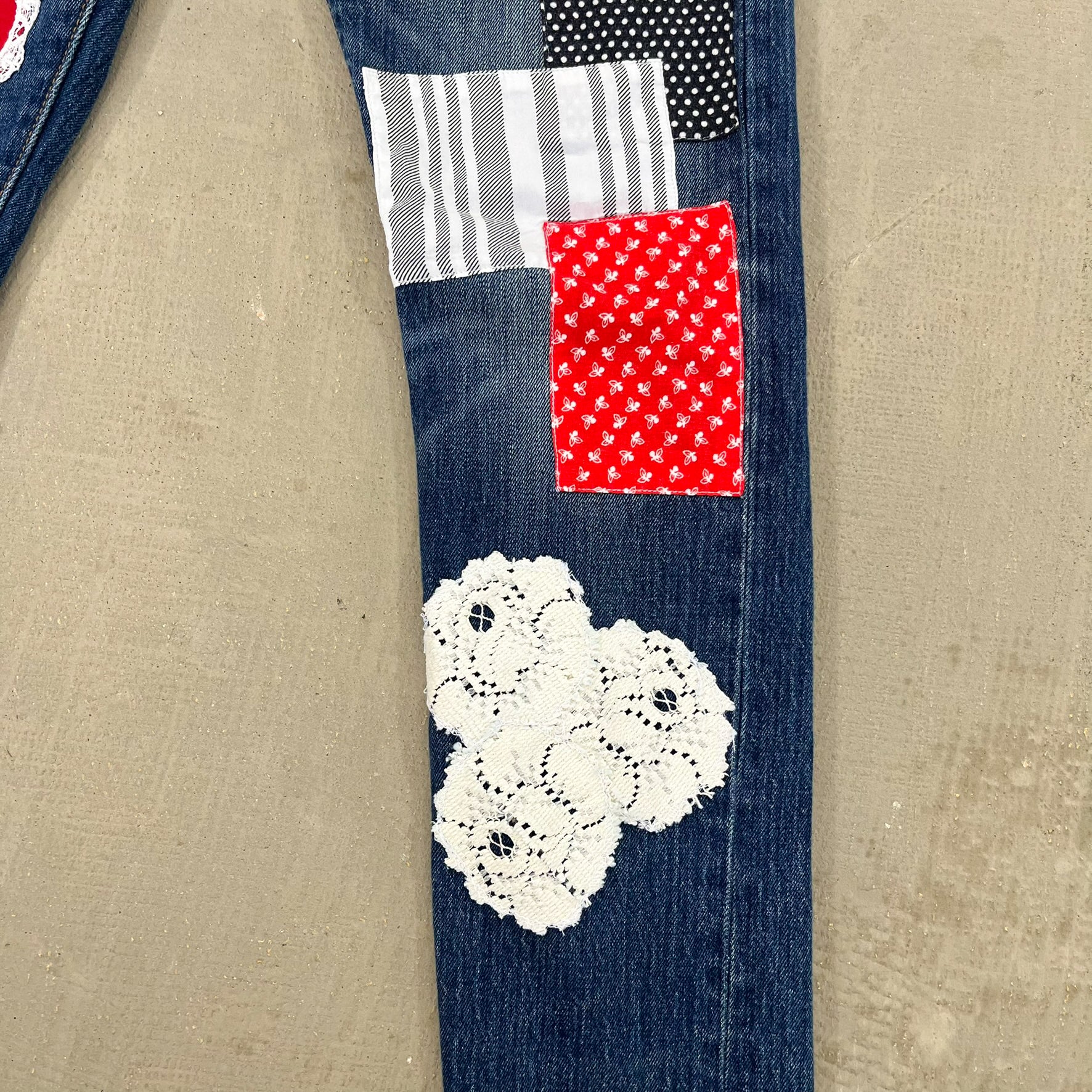 F- HOM LOVE Levi's 501 S Reworked Custom Jeans - Image 4