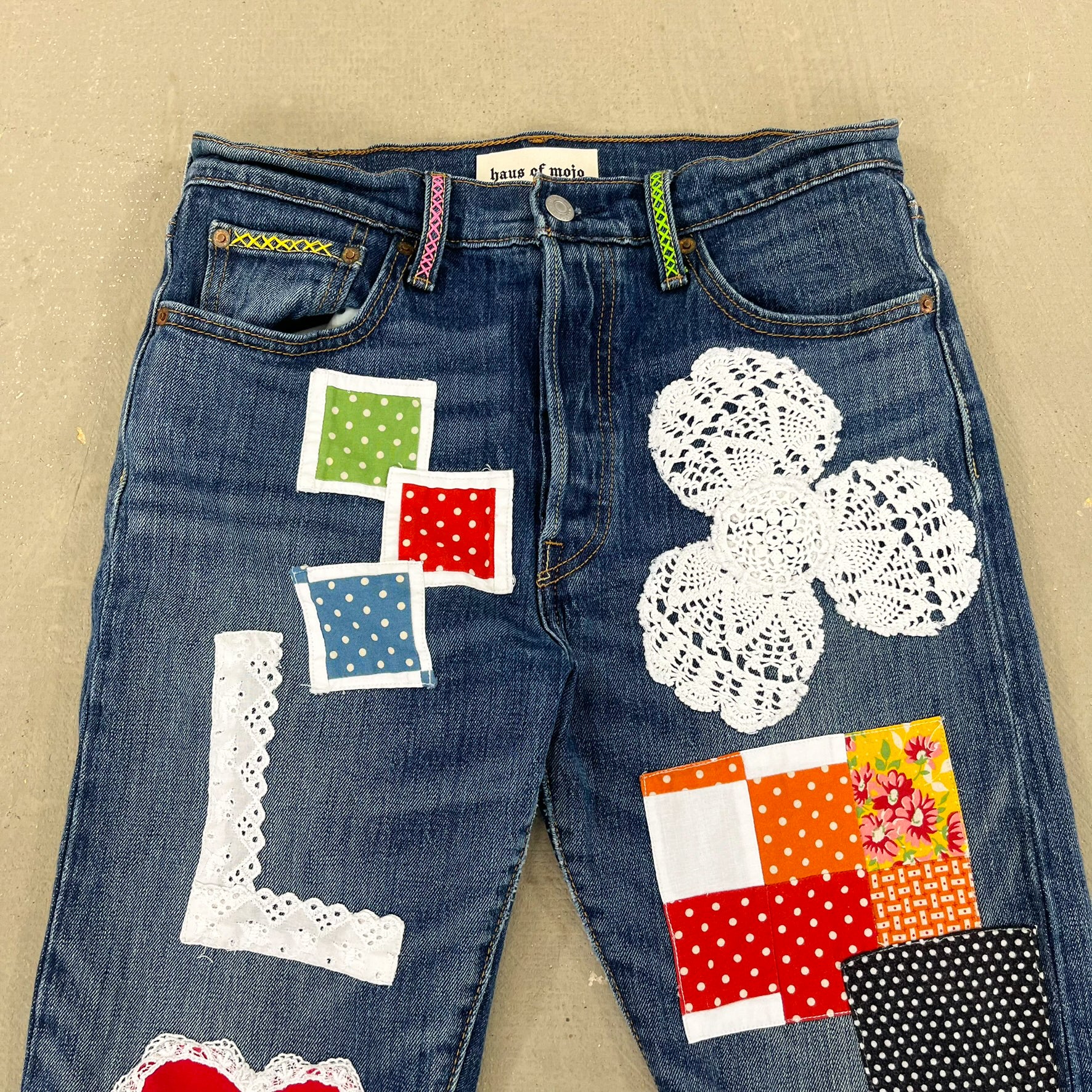 F- HOM LOVE Levi's 501 S Reworked Custom Jeans - Image 5