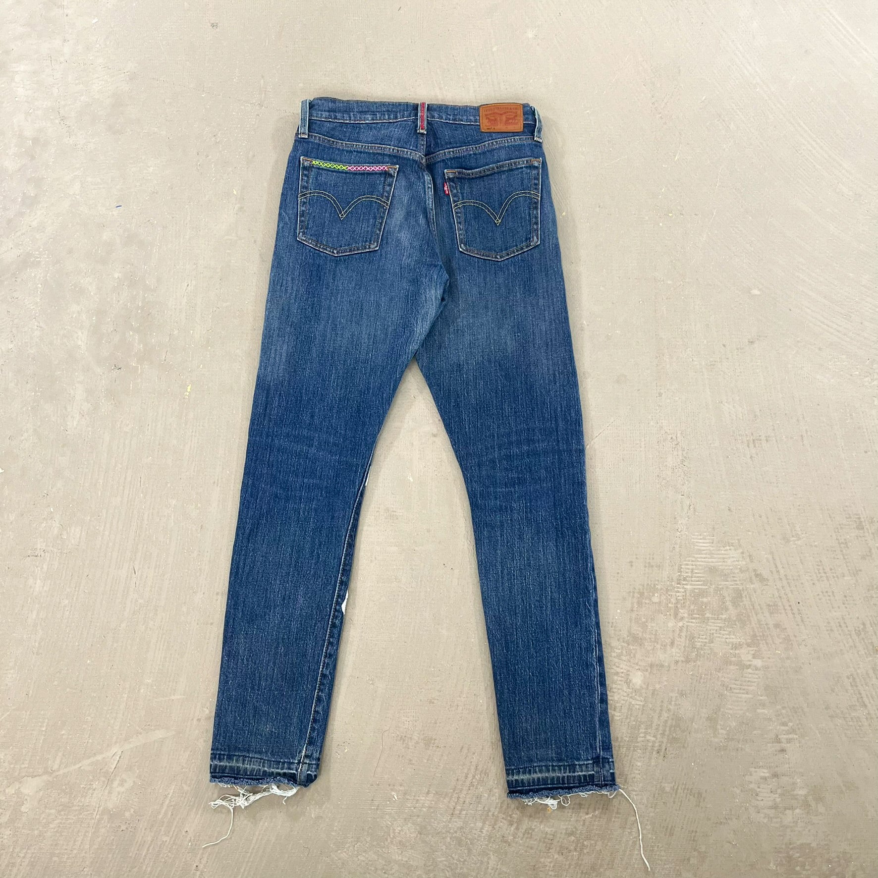 F- HOM LOVE Levi's 501 S Reworked Custom Jeans - Image 7