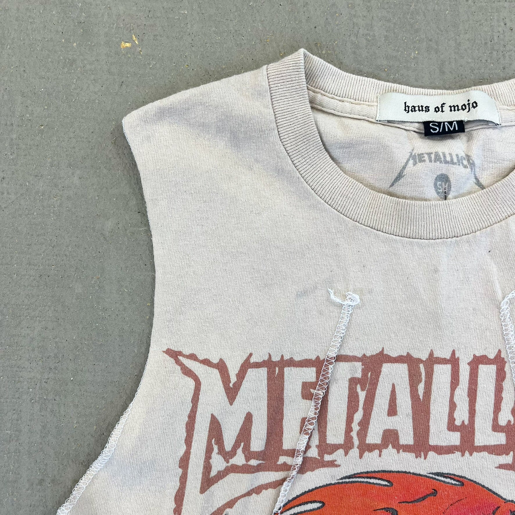 F- HOM Metallica Text & Logo Reworked Dbl Stitch Crop Top - Image 5