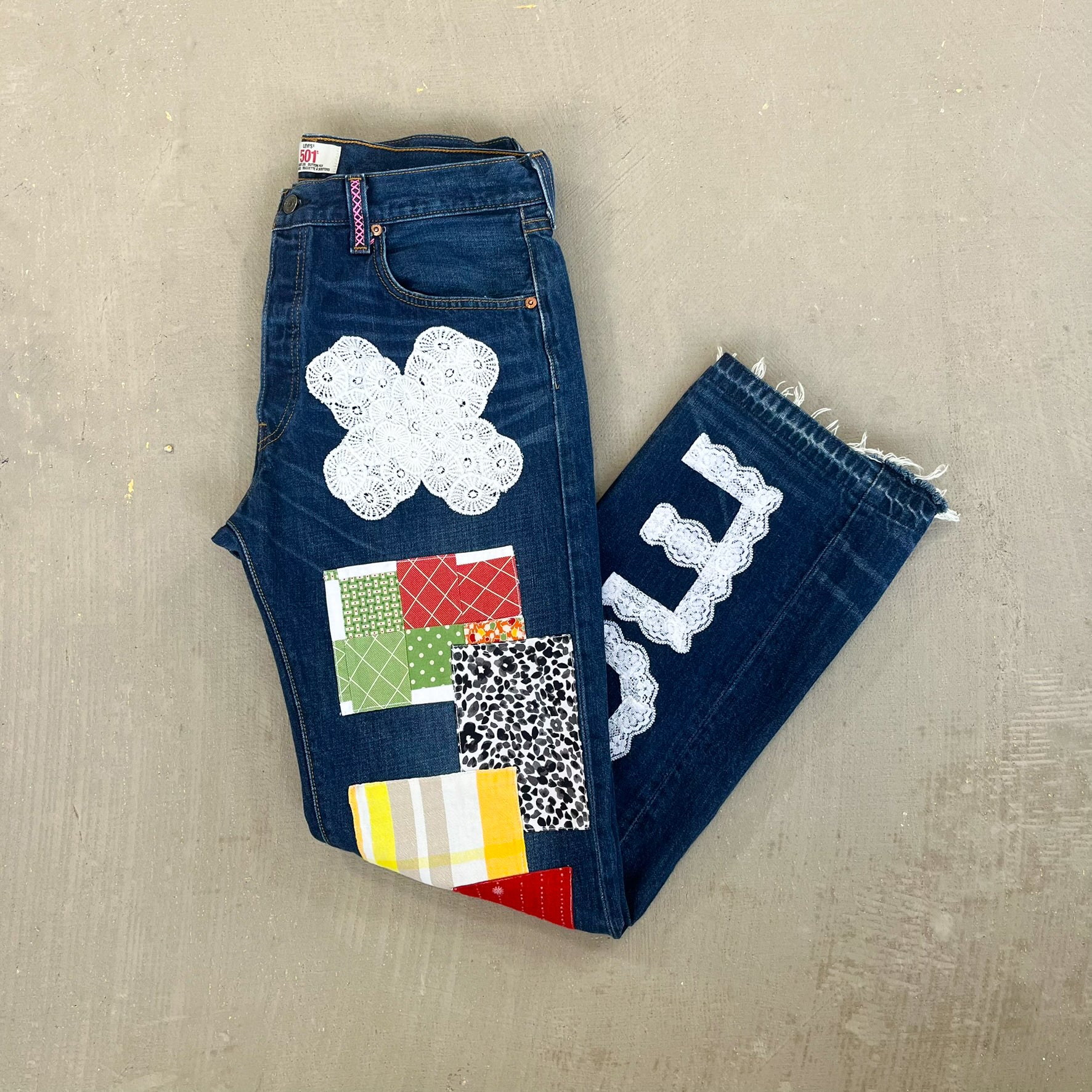 F- HOM PEACE Levi's 501 Reworked Custom Jeans - Image 5