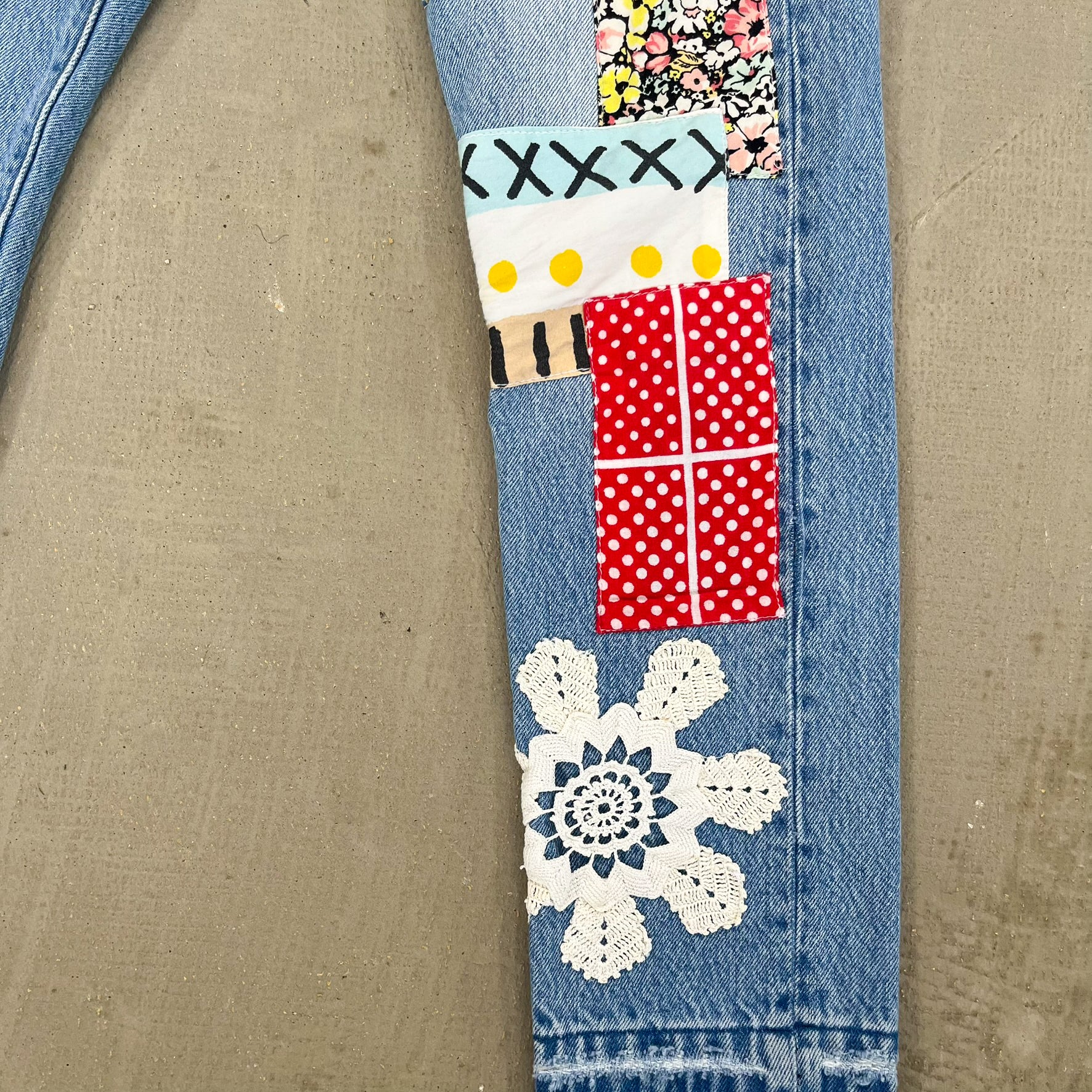 F- HOM PEACE Levi's 501 S Reworked Custom Jeans - Image 3