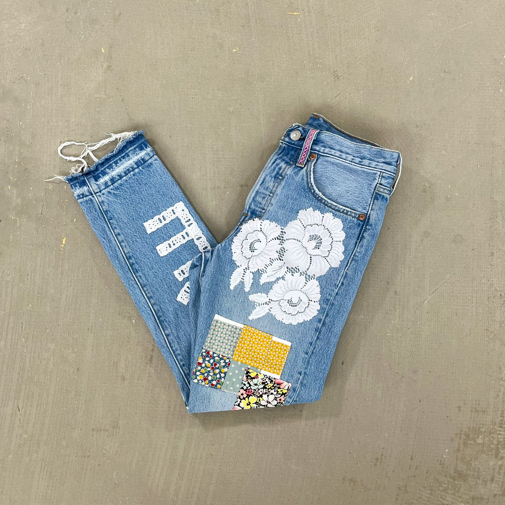 F- HOM PEACE Levi's 501 S Reworked Custom Jeans - Image 7