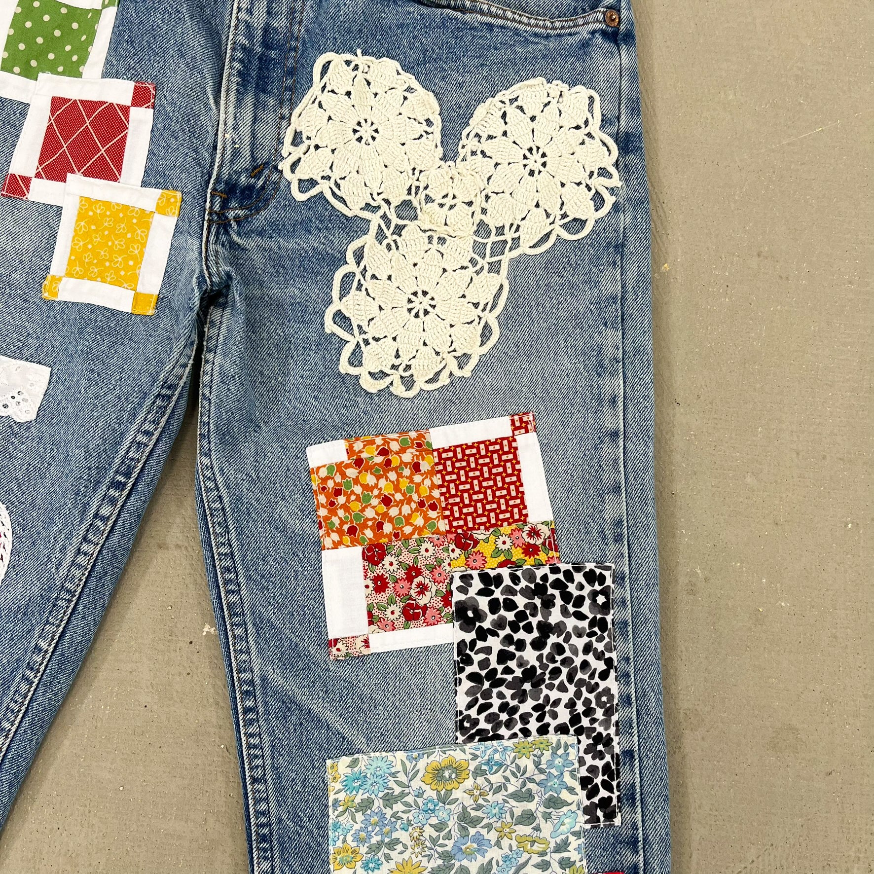 F- HOM LOVE Orange Tab Levi's 550 Reworked Custom Jeans - Image 4