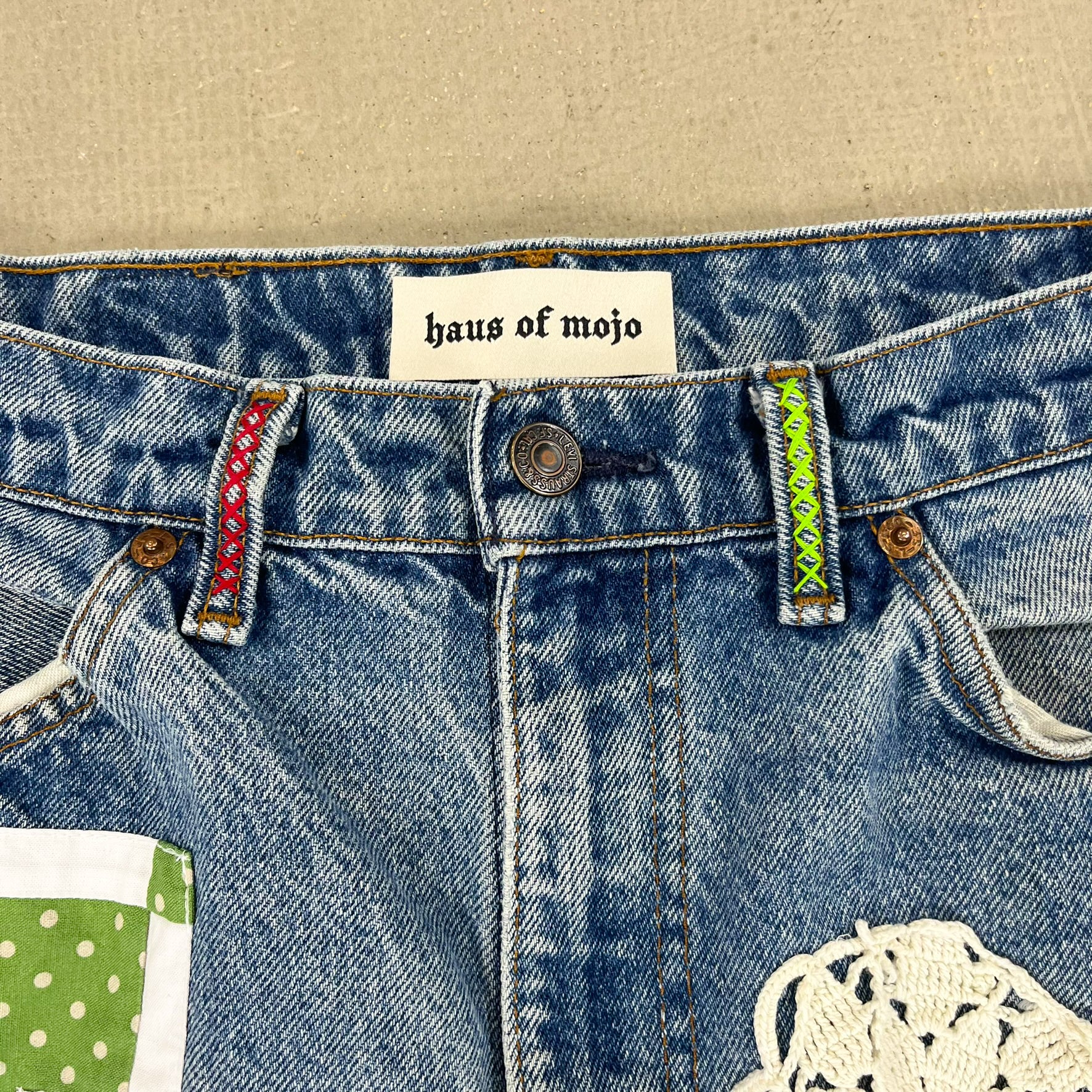 F- HOM LOVE Orange Tab Levi's 550 Reworked Custom Jeans - Image 6