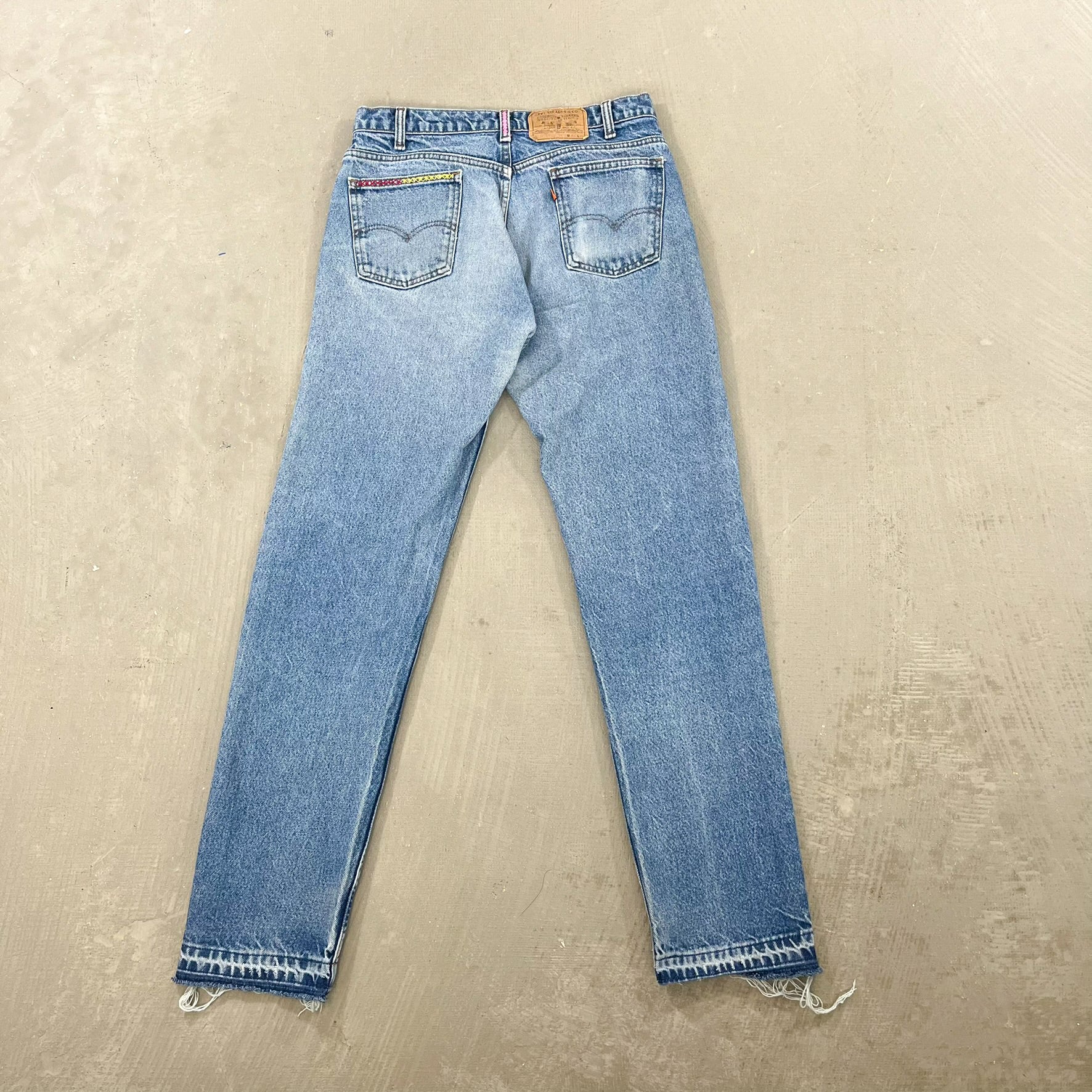 F- HOM LOVE Orange Tab Levi's 550 Reworked Custom Jeans - Image 7