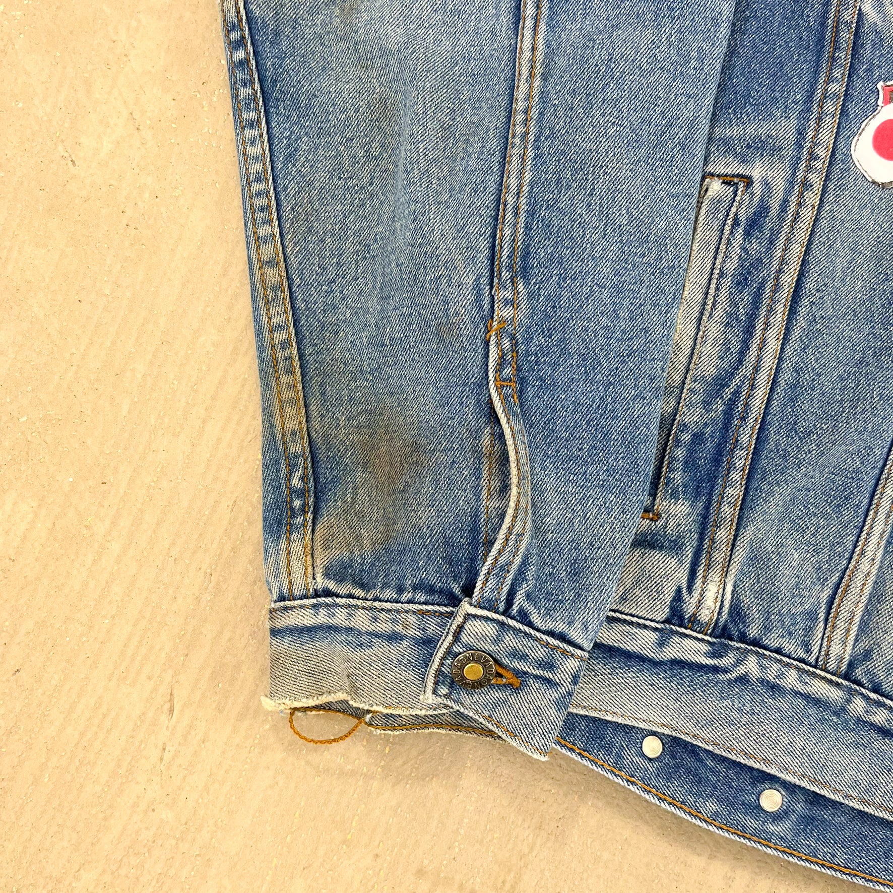 F- HOM Rolling Stones/Kiss Love Gun Reworked Custom Denim Jacket - Image 8