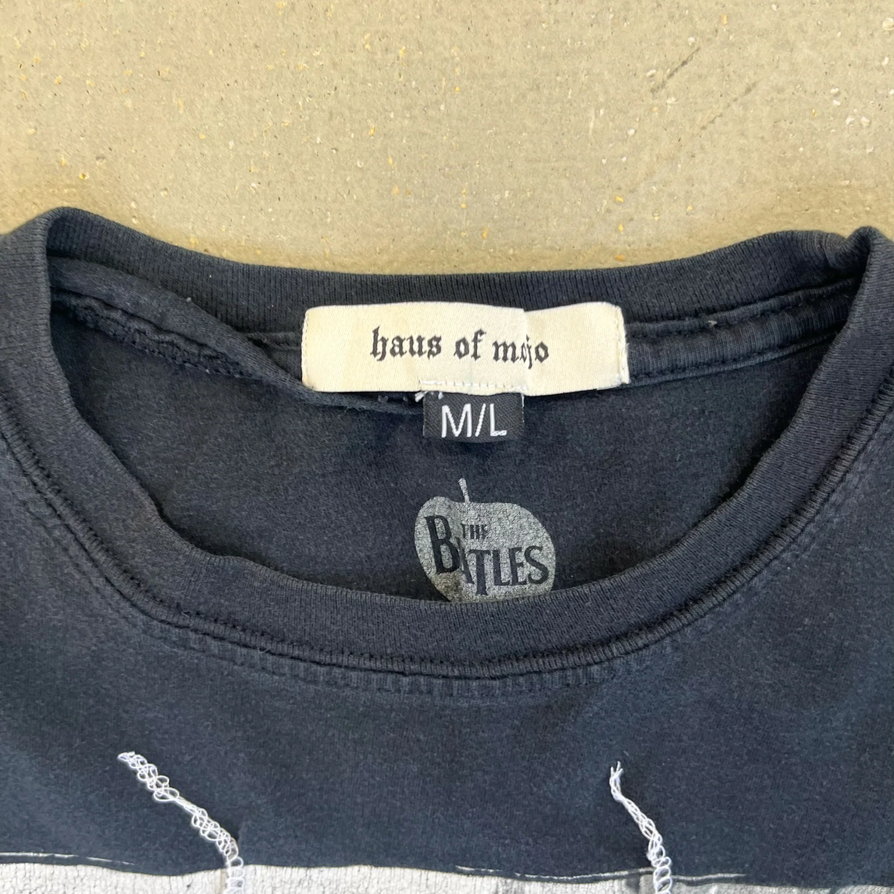 F- HOM The Beatles Picture Reworked Dbl Stitch Crop Top - Image 3