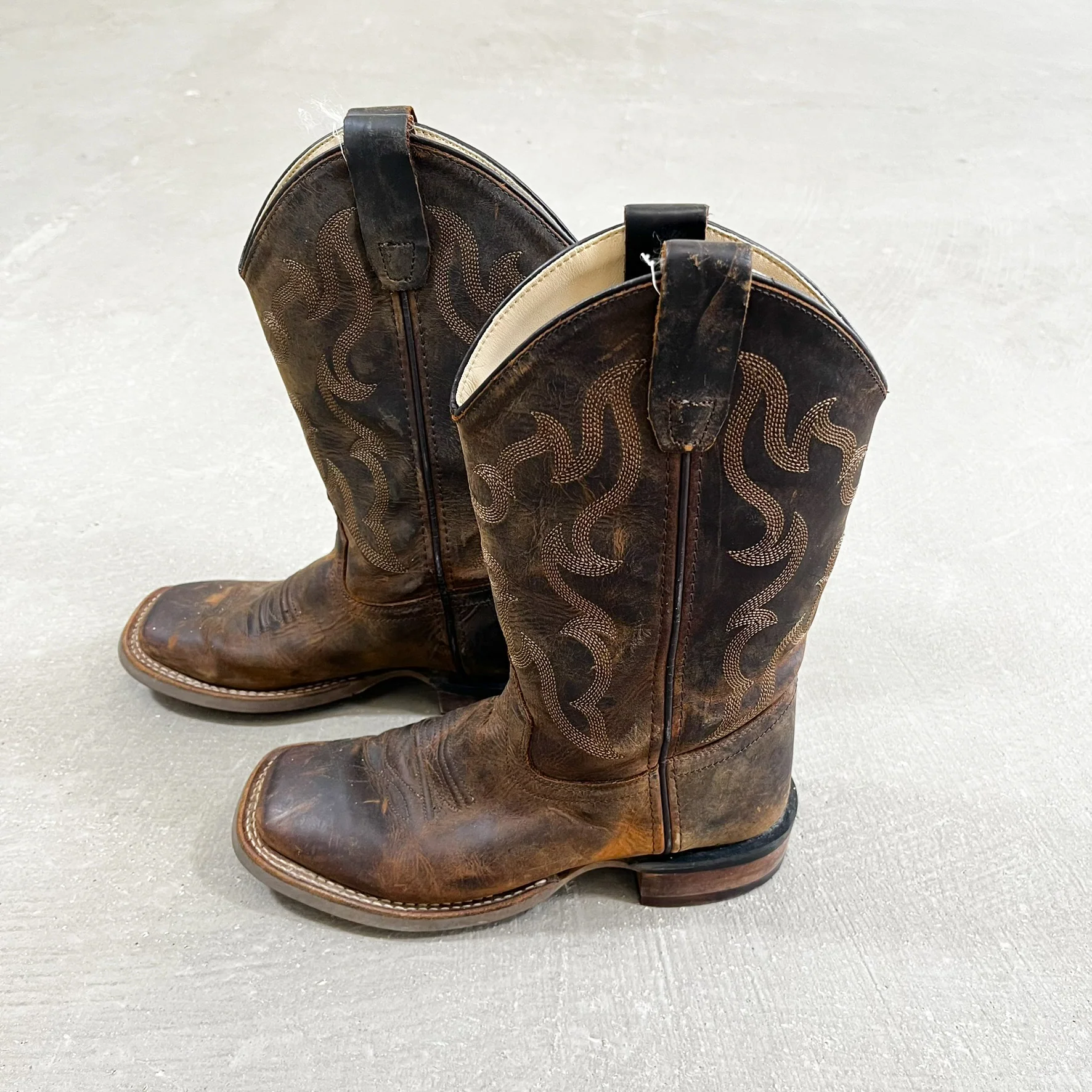 F- Old West Brown Leather Western Boots - Image 3