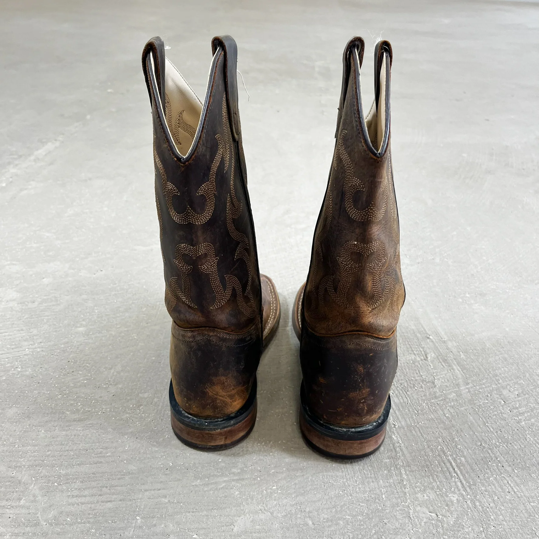 F- Old West Brown Leather Western Boots - Image 6