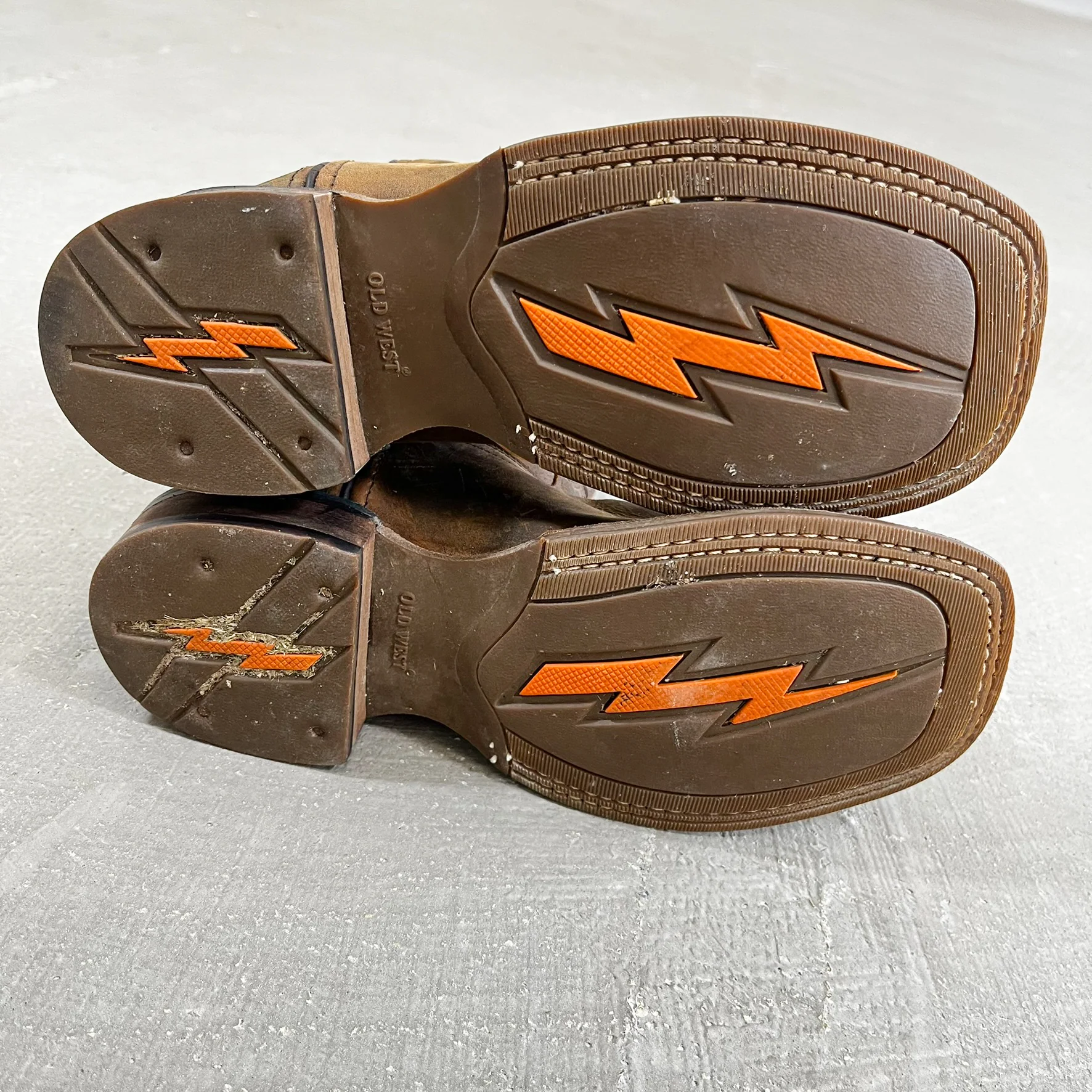 F- Old West Brown Leather Western Boots - Image 7