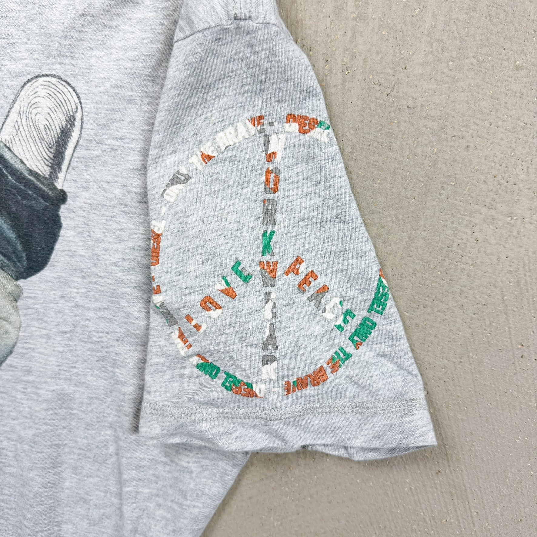 F- Vintage Diesel Peace Sign Denim Graphic Tee - Image 3