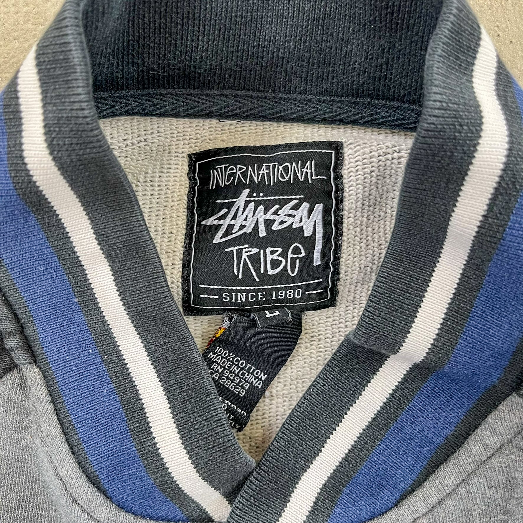 F- Vintage Stussy The International Athletics Tribe Embroidered Text Jacket - Image 4