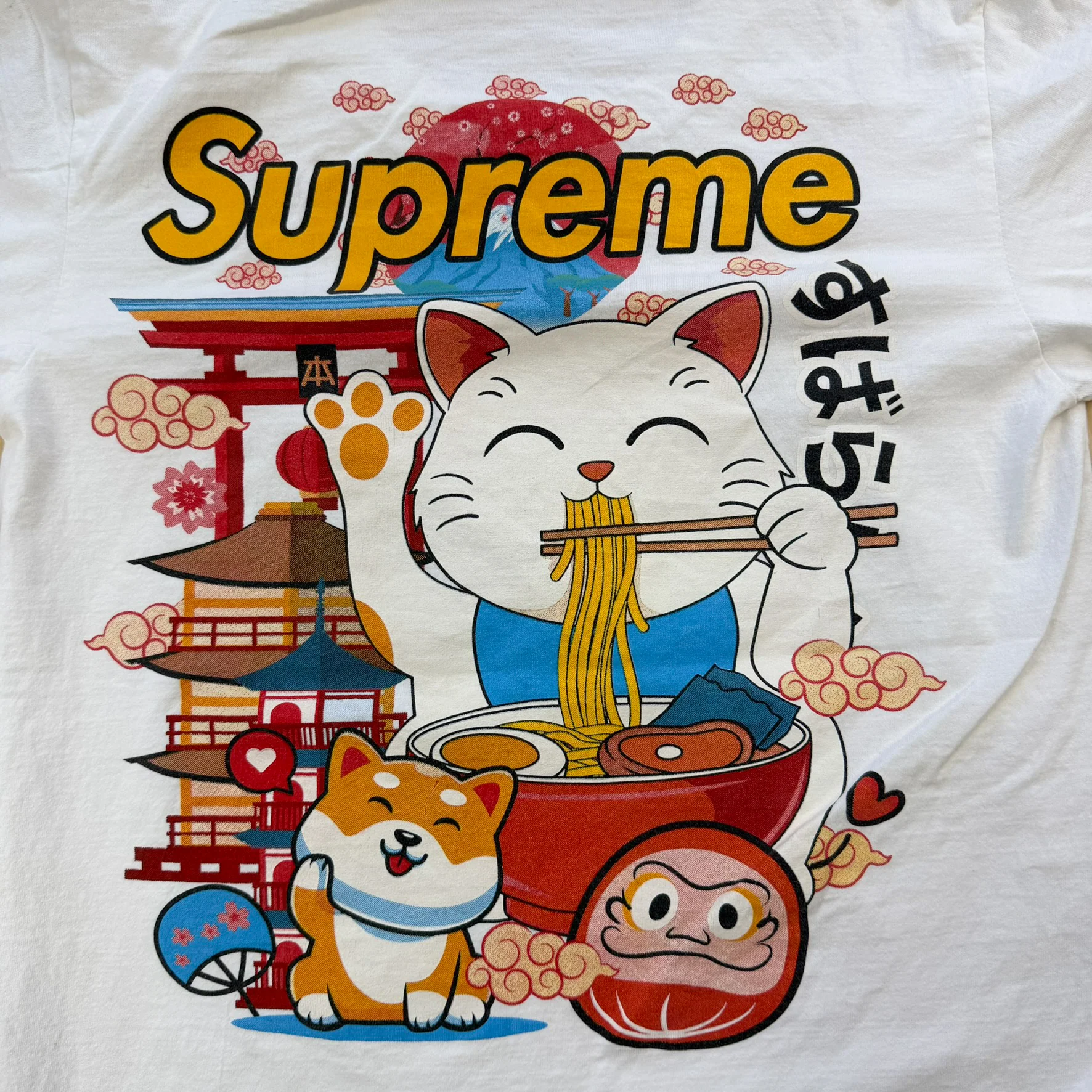 J- Bootleg Supreme Cat & Ramen Graphic Tee - M - Image 4